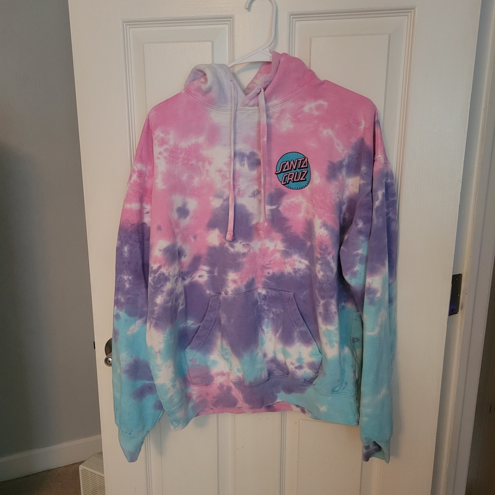 Santa Cruz Skateboards Pink and Purple Tie-Dye Hoodie